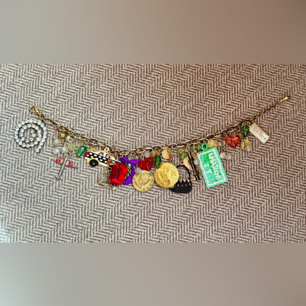 Vintage Karen Rossi for Silvestri Whimsical Shopping Statement Charm Bracelet - Picture 3 of 13